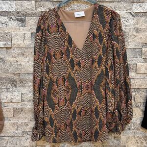 Adrienne Multicolor V-Neck Blouse